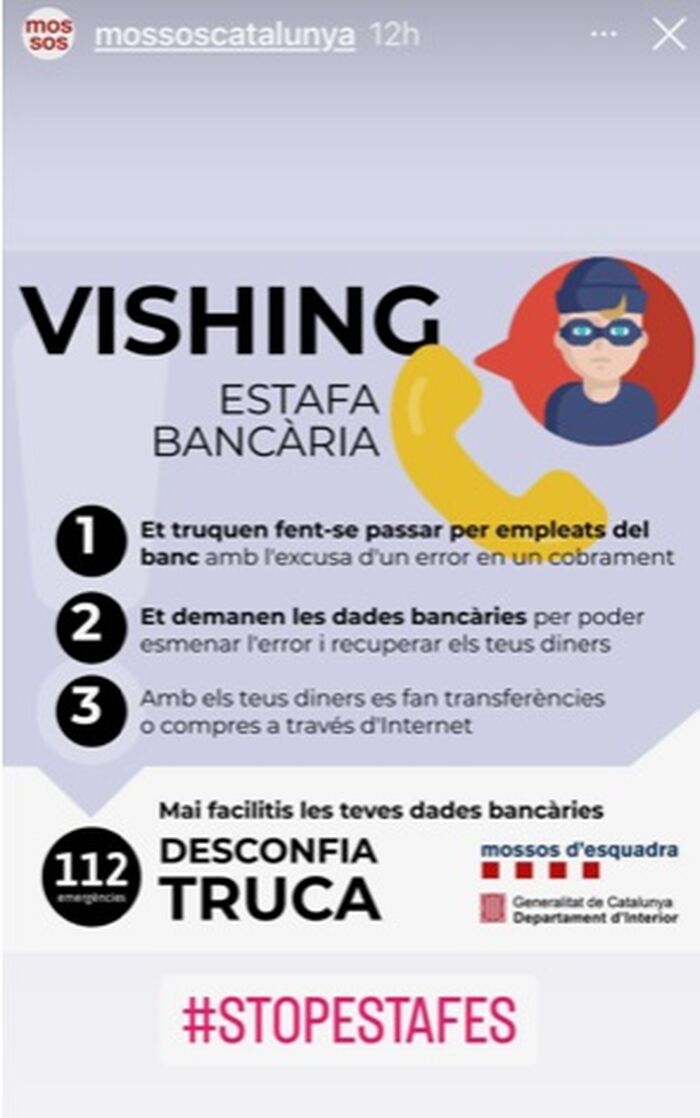 Vishing Estafa Bancària