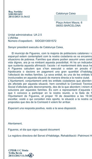 Mesura de pressió a Figueres perquè els bancs cedeixin pisos